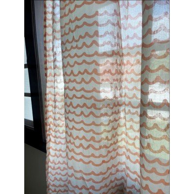 Peach Waves Printed curtain Peach Waves Printed curtain