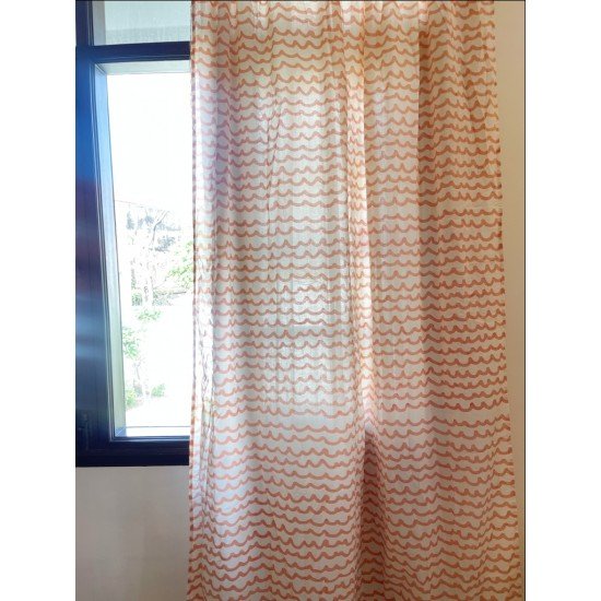 Peach Waves Printed curtain