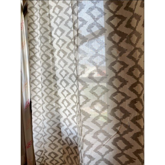 Grey Ikkat Printed Curtain