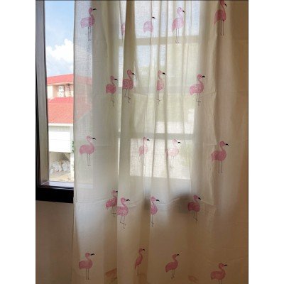 Flamingo Embroidered Curtain Flamingo Embroidered Curtain