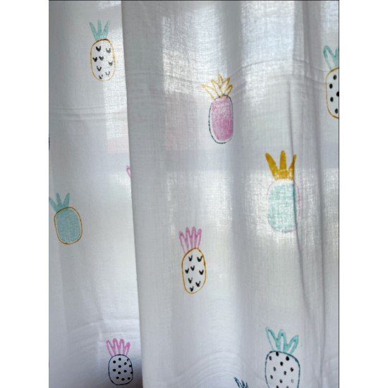 Colourful Pineapple Printed Curtain