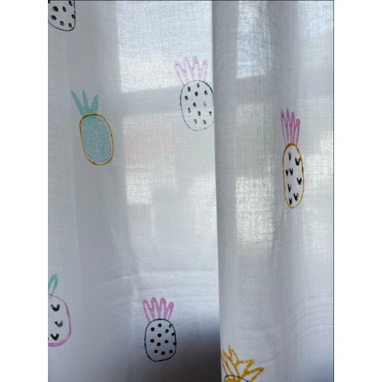 Colourful Pineapple Printed Curtain