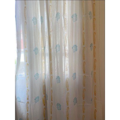 Peacock Paisley Block Pinrted Curtain Peacock Paisley Block Pinrted Curtain