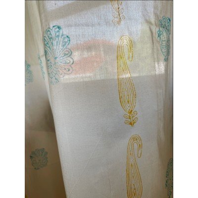 Peacock Paisley Block Pinrted Curtain Peacock Paisley Block Pinrted Curtain