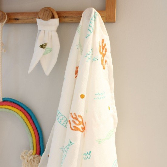 Fishes Block Swaddle