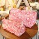 Pink Flower Embroidery Utility Pouch