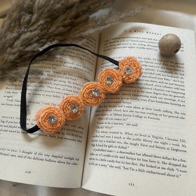 Peach Flower Diamond Head band Peach Flower Diamond Head band