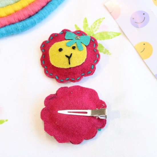 Flower Face handmade Hair Clip (set of 2)