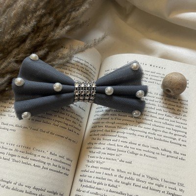 Grey Pearl Net Hair Clip Grey Pearl Net Hair Clip