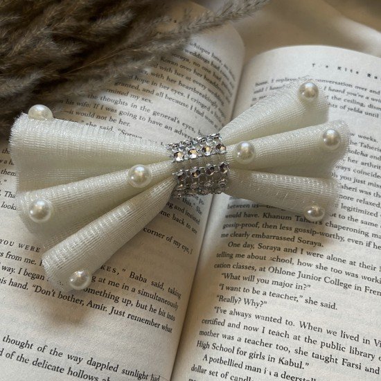 White Pearl Net Hair Clip White Pearl Net Hair Clip