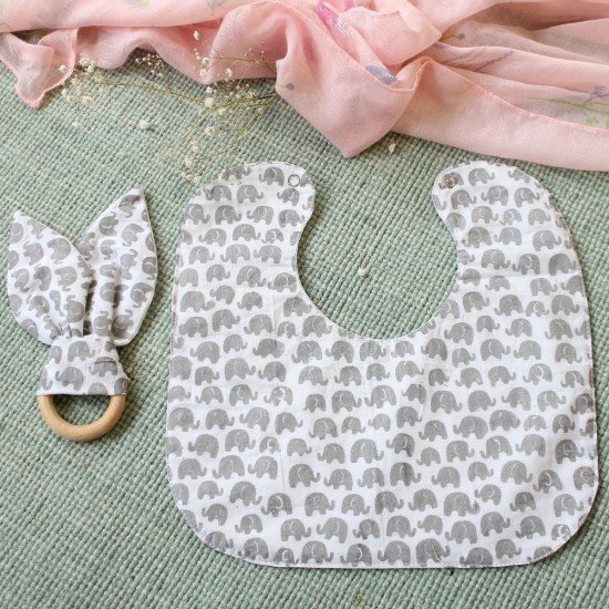 Elephant printed bib