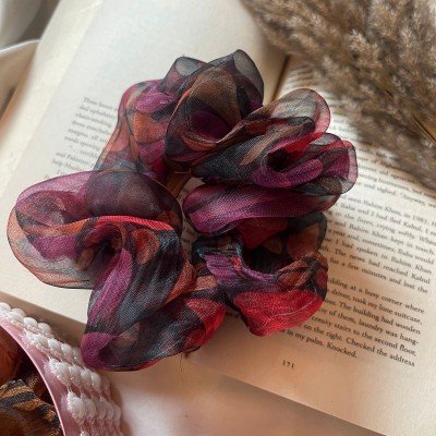 Dark marble mix Organza Scrunchie Dark marble mix Organza Scrunchie