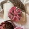 Pink Rose Organza Scrunchie