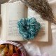 Blue Sea Wave Organza Scrunchie