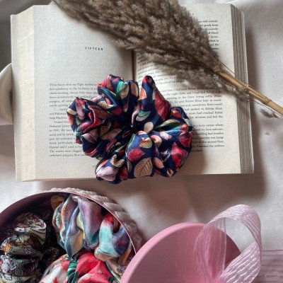 Autumn Leaf Satin Scrunchie Autumn Leaf Satin Scrunchie