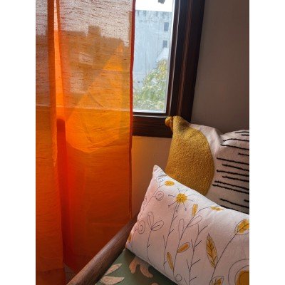 Lemon Turmeric Art silk Curtain Lemon Turmeric Art silk Curtain