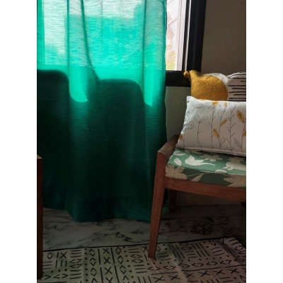Solid Sea Green Art silk Curtain Solid Sea Green Art silk Curtain