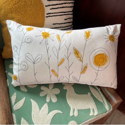 Leaves Hand Paint Embroidered Cushion Leaves Hand Paint Embroidered Cushion