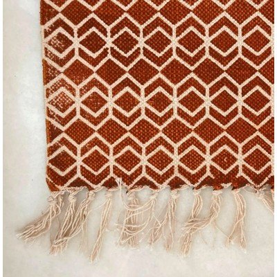 Dark Brown Geometric Printed Rug Dark Brown Geometric Printed Rug