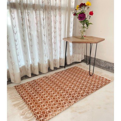 Dark Brown Geometric Printed Rug Dark Brown Geometric Printed Rug