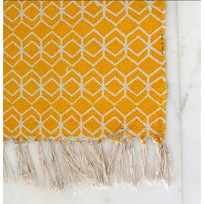 Yellow Geometric Printed Rug Yellow Geometric Printed Rug