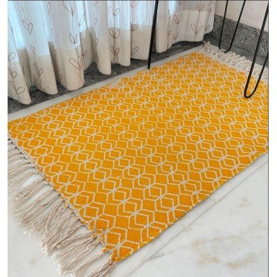 Yellow Geometric Printed Rug Yellow Geometric Printed Rug