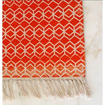 Orange Geometric Printed Rug Orange Geometric Printed Rug