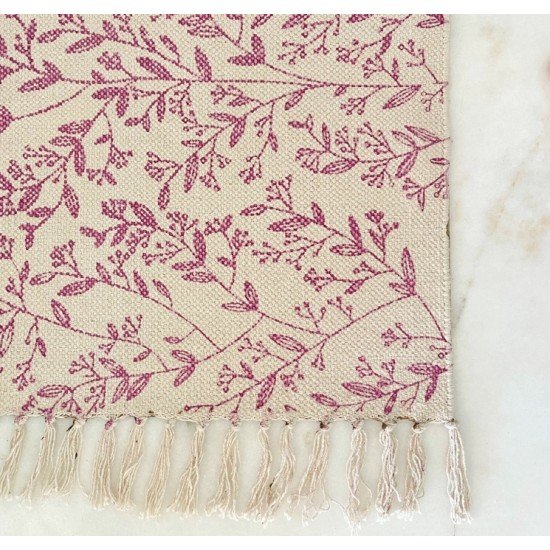 Lilac Leaves Printed Rug