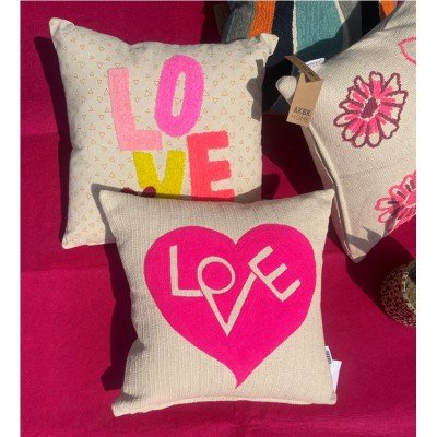 Love Heart Embroidered Cushion Love Heart Embroidered Cushion