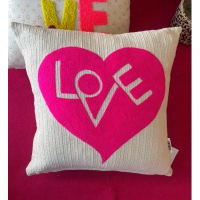 Love Heart Embroidered Cushion Love Heart Embroidered Cushion