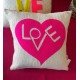 Love Heart Embroidered Cushion Love Heart Embroidered Cushion