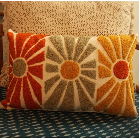 Sun Ray Multi Embroidered Cushion