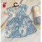 Blue Flower Cotton Printed Dress