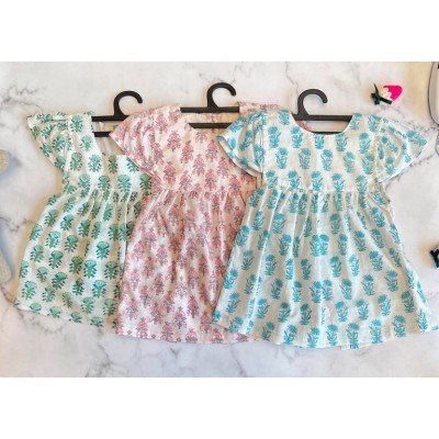 Sunflower Blue Cotton Printed Dress Sunflower Blue Cotton Printed Dress