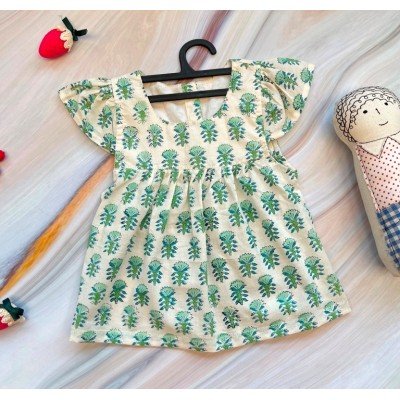 Dahlia Green Cotton Printed Dress Dahlia Green Cotton Printed Dress