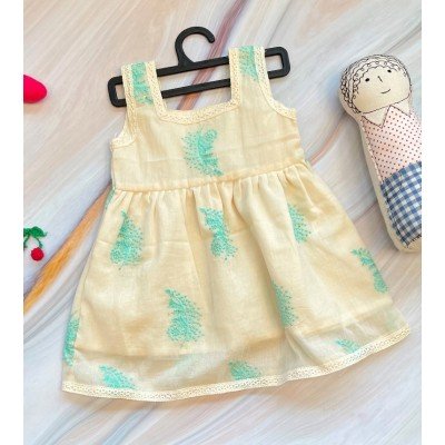 Twig Cyan Cotton Embroidered Dress Twig Cyan Cotton Embroidered Dress