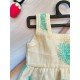 Twig Cyan Cotton Embroidered Dress