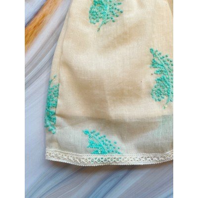 Twig Cyan Cotton Embroidered Dress Twig Cyan Cotton Embroidered Dress