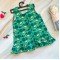 Bird Green Linen Printed Sleeveless Dress