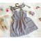 Grey Kota Embroidered Tie knot Dress