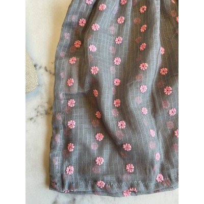 Grey Kota Embroidered Tie knot Dress Grey Kota Embroidered Tie knot Dress