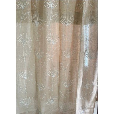 Jute Branch Embroidered Curtain Jute Branch Embroidered Curtain