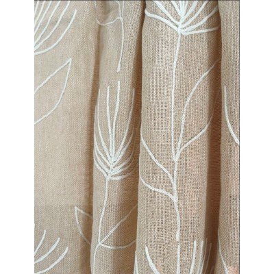 Jute Branch Embroidered Curtain Jute Branch Embroidered Curtain