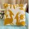 Rabbit Otton Mustard Embroidered Cushion