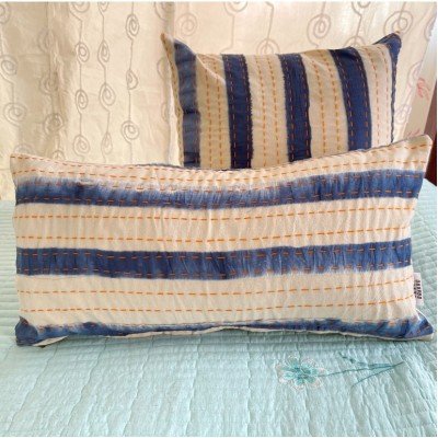 Stripe Horizontal Katha Tie n Dye Cushion Stripe Horizontal Katha Tie n Dye Cushion