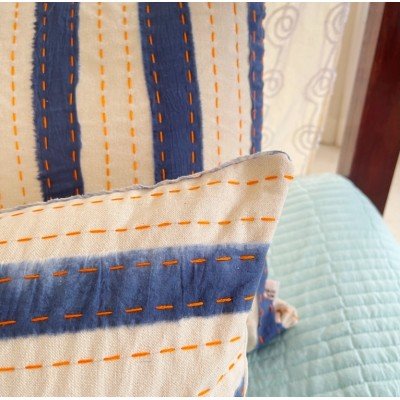 Stripe Horizontal Katha Tie n Dye Cushion Stripe Horizontal Katha Tie n Dye Cushion