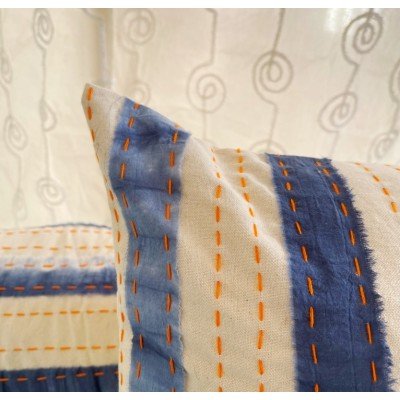 Stripe Vertical Katha Tie n Dye Cushion Stripe Vertical Katha Tie n Dye Cushion