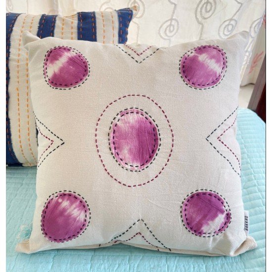 Circle Katha Tie n Dye Cushion Circle Katha Tie n Dye Cushion
