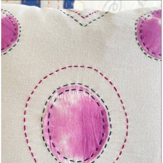 Circle Katha Tie n Dye Cushion Circle Katha Tie n Dye Cushion