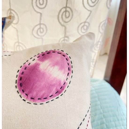 Circle Katha Tie n Dye Cushion Circle Katha Tie n Dye Cushion